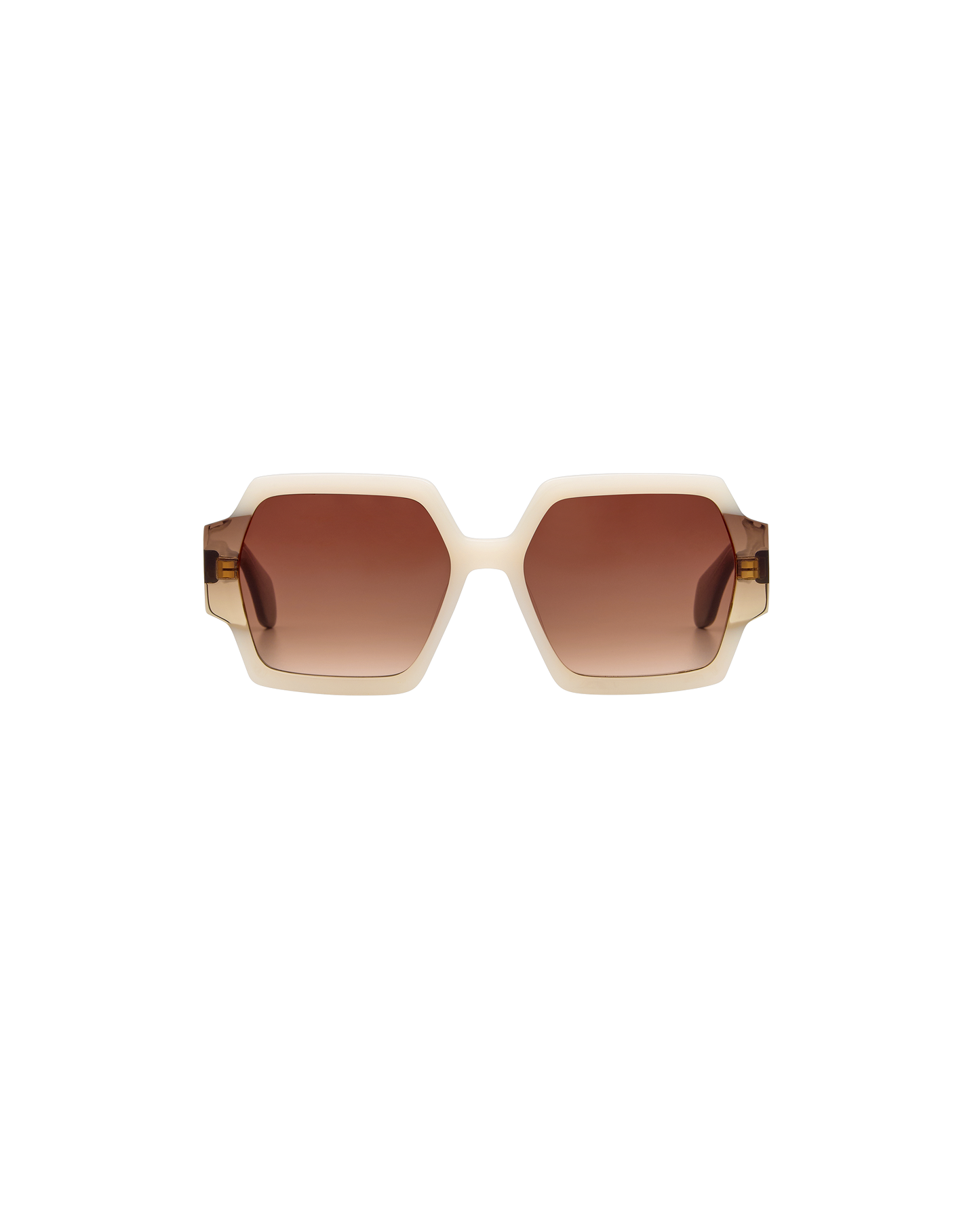 AYNE: Geométricas Acetato Blanco sunglasses by GIGI STUDIOS 8380