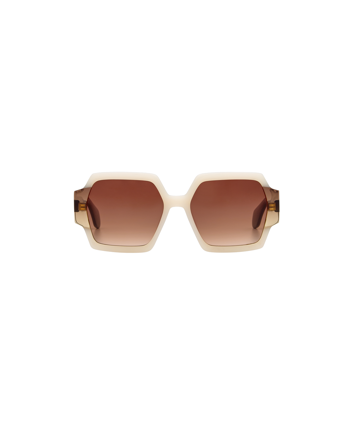 AYNE: Geométricas Acetato Blanco sunglasses by GIGI STUDIOS 8380