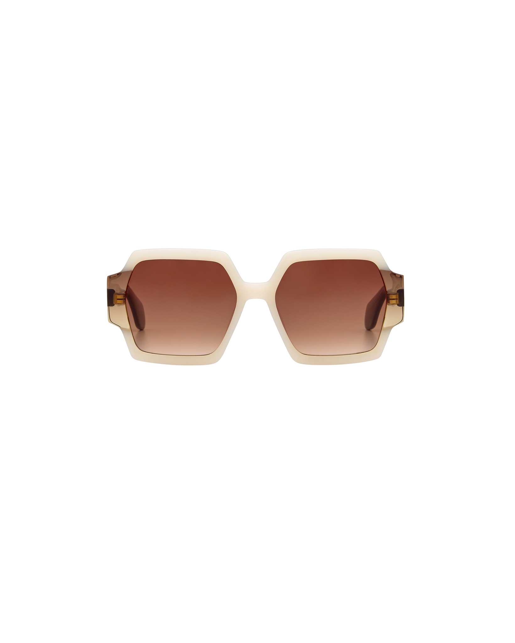 AYNE: Geométricas Acetato Blanco sunglasses by GIGI STUDIOS 8380
