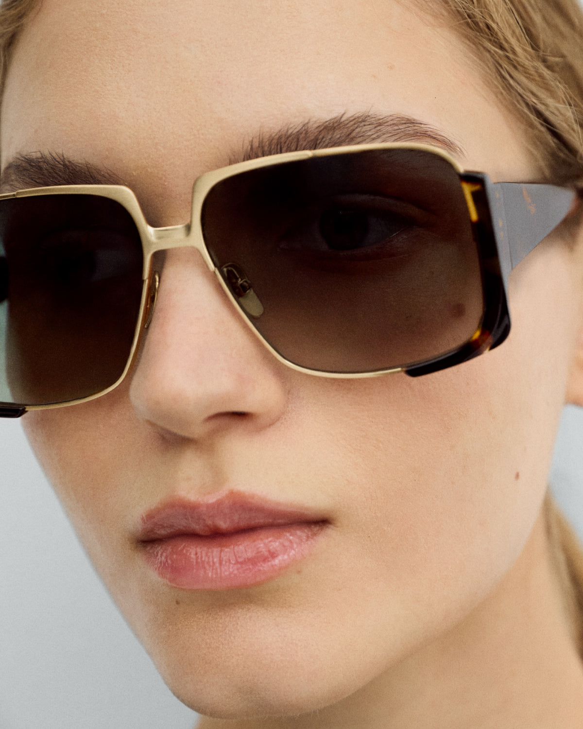 THEA: Cuadrada Acetato-Metal Havana sunglasses by GIGI STUDIOS 9641