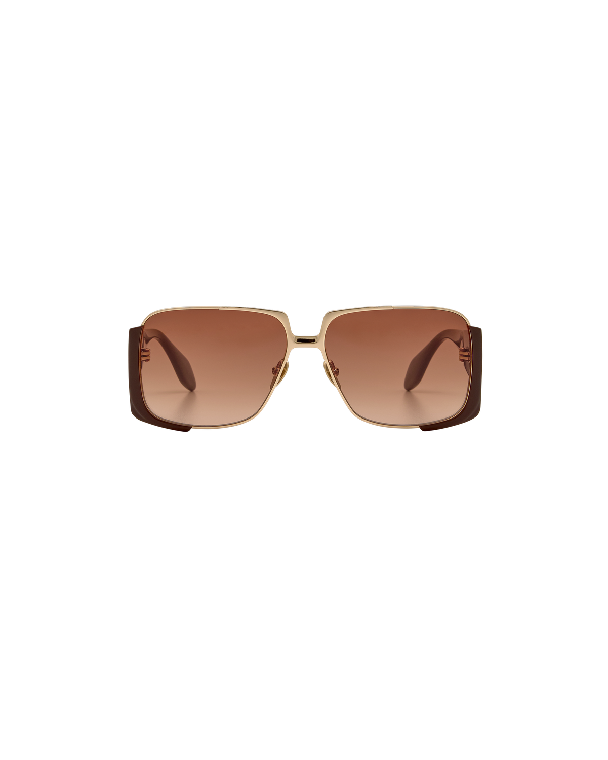 THEA: Cuadrada Acetato-Metal Marrón sunglasses by GIGI STUDIOS 8390