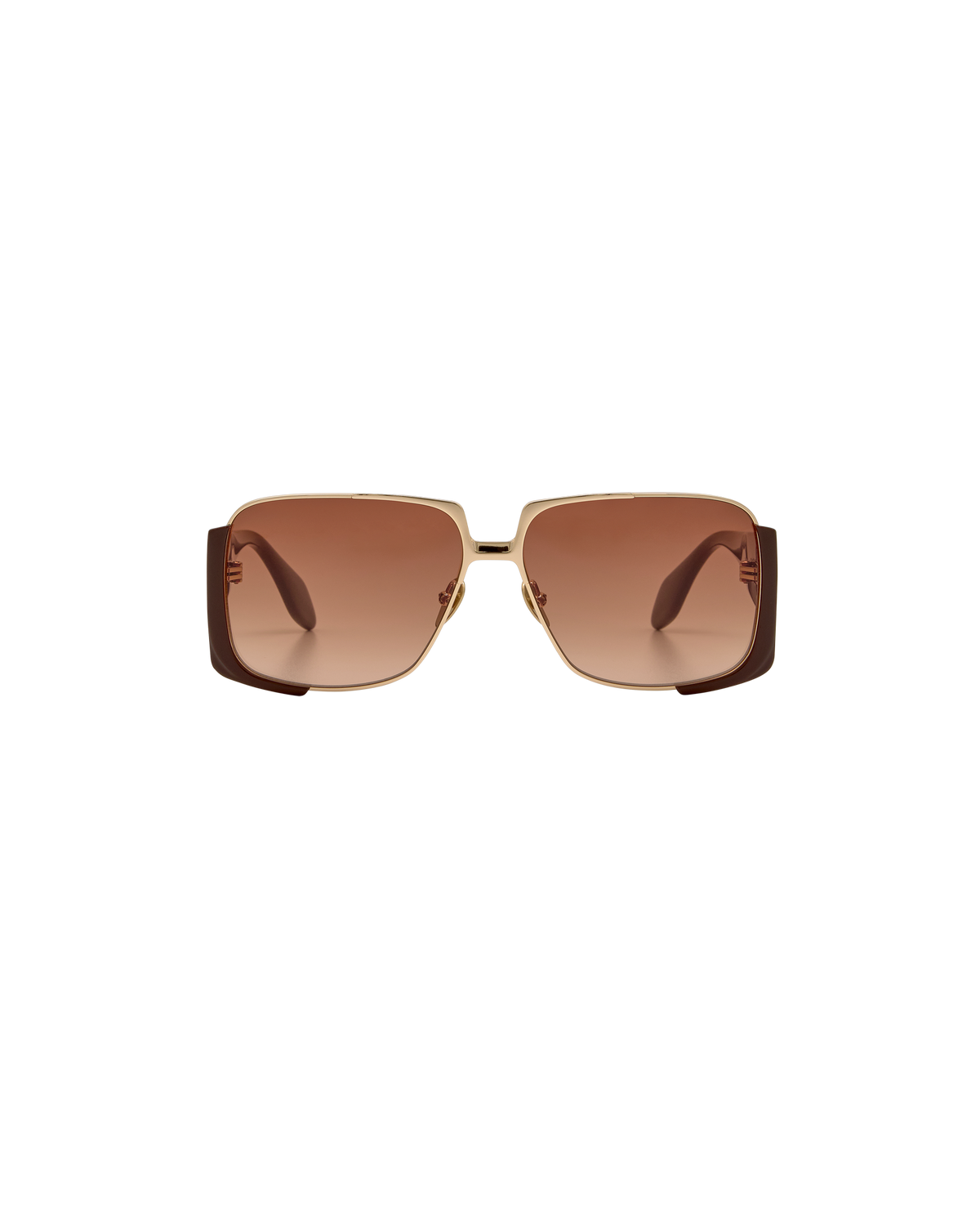 THEA: Cuadrada Acetato-Metal Marrón sunglasses by GIGI STUDIOS 8390