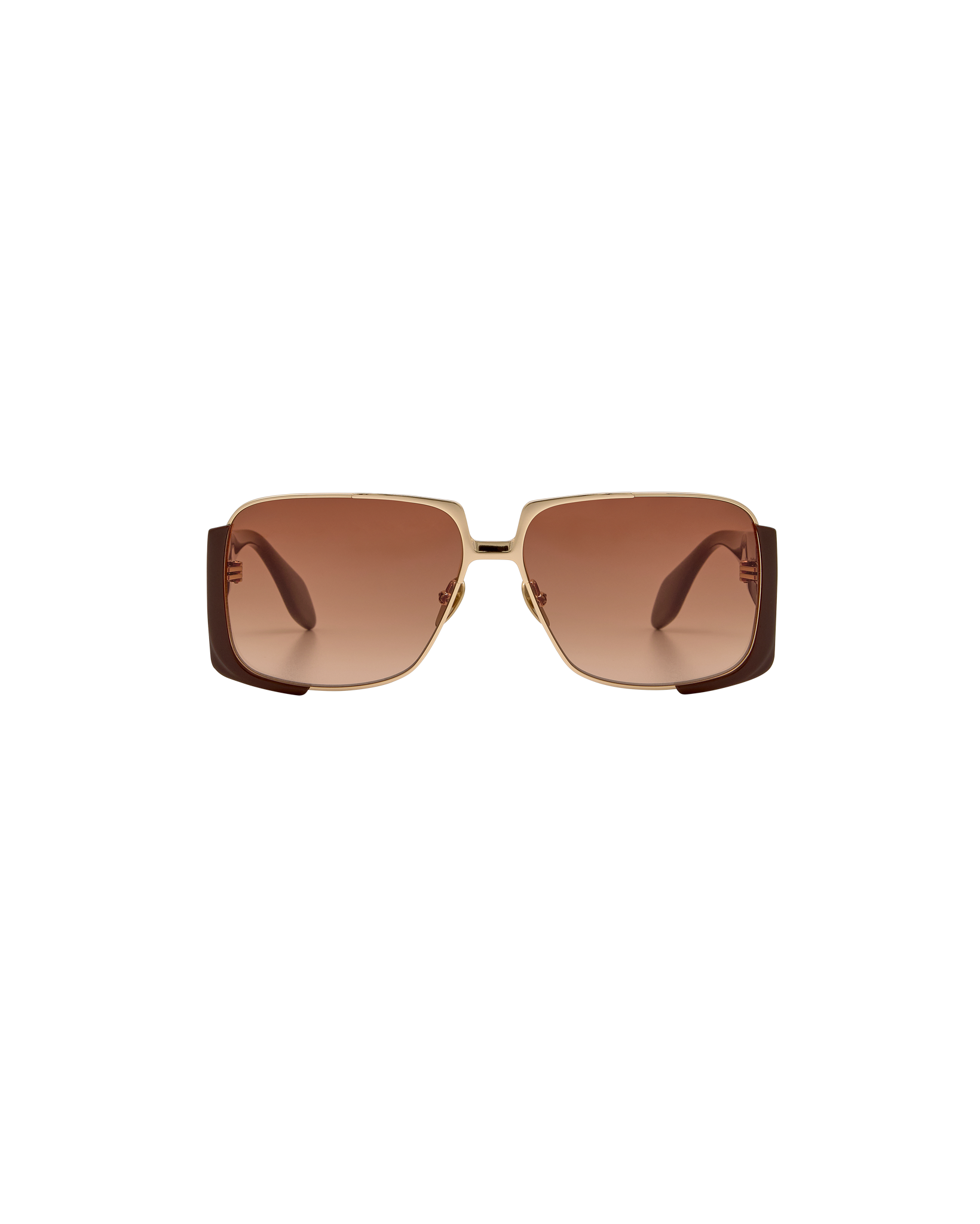 THEA: Cuadrada Acetato-Metal Marrón sunglasses by GIGI STUDIOS 8390