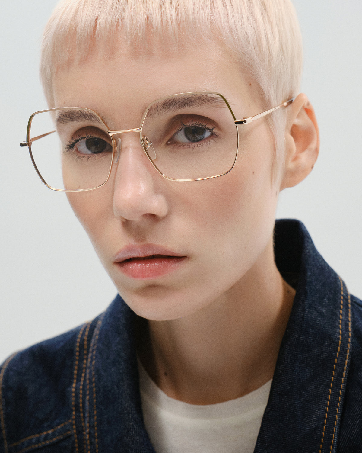 SORENNE: Cuadrada Metal Verde optical glasses by GIGI STUDIOS 11464