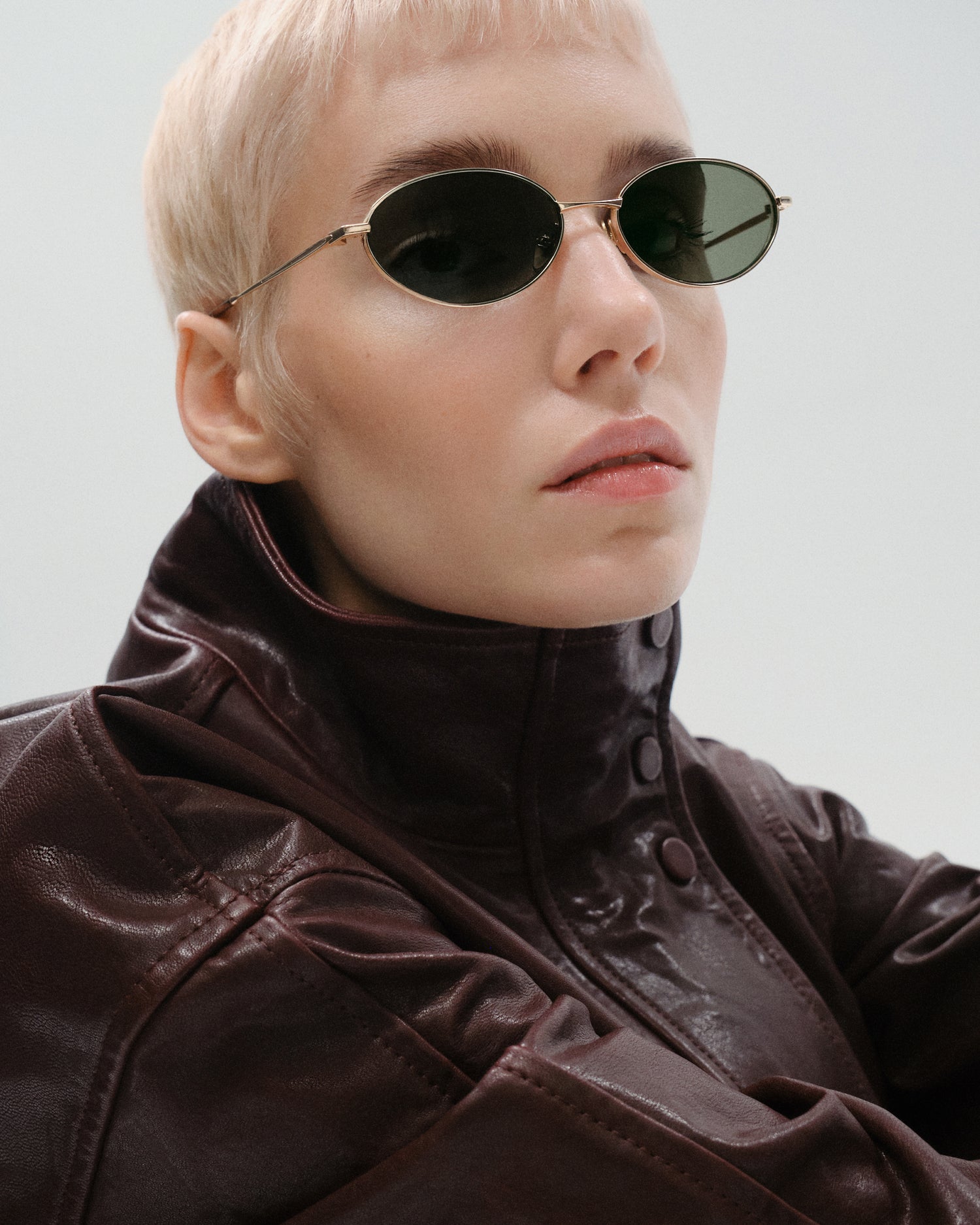 AMELIS: Tiny Metal Doré sunglasses by GIGI STUDIOS 11468