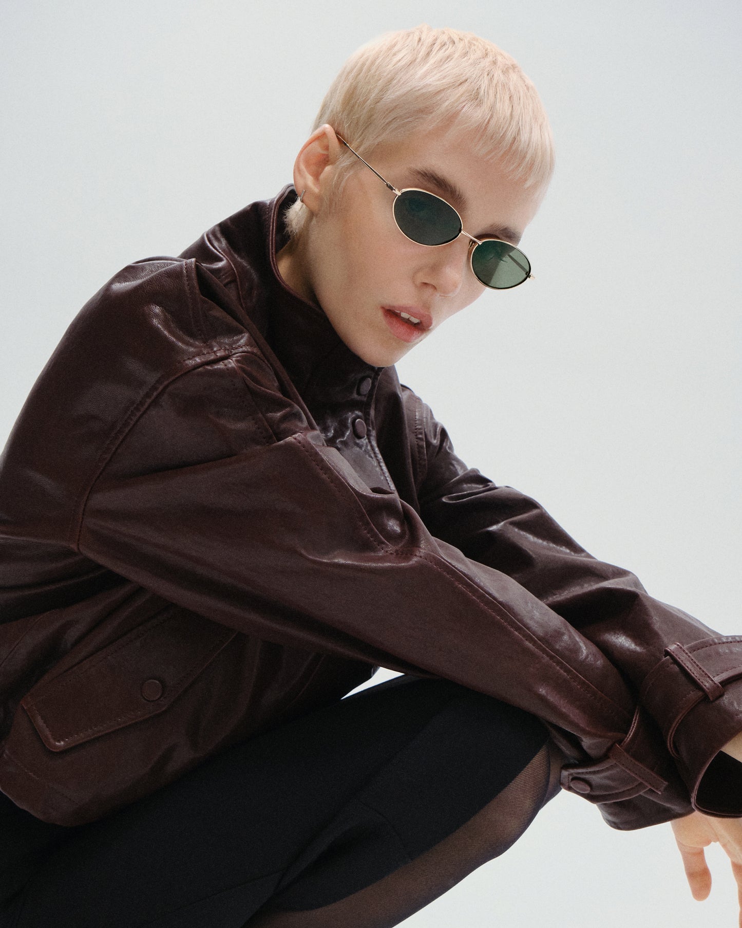 AMELIS: Tiny Metal Doré sunglasses by GIGI STUDIOS 11469
