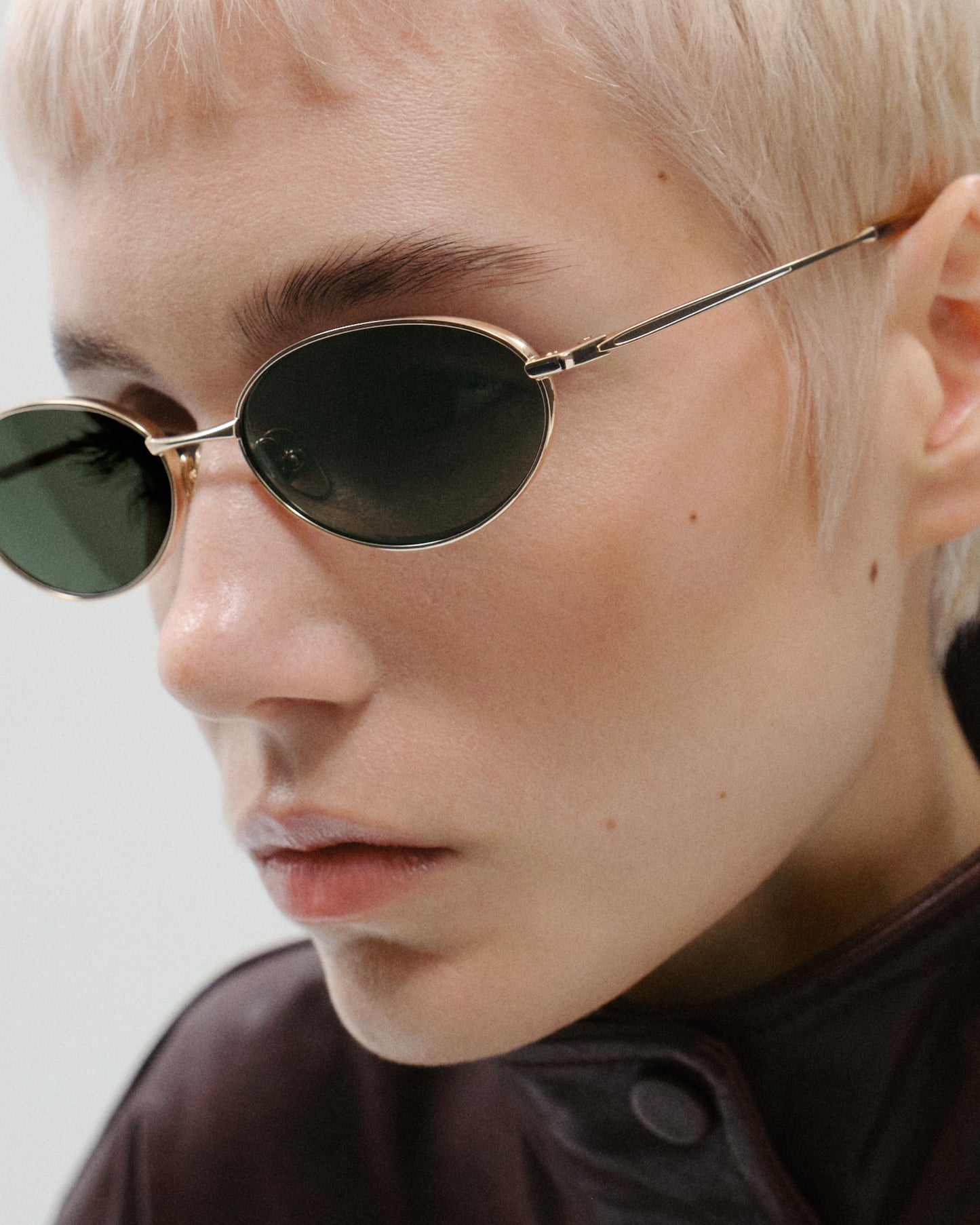 AMELIS: Tiny Metal Doré sunglasses by GIGI STUDIOS 11470