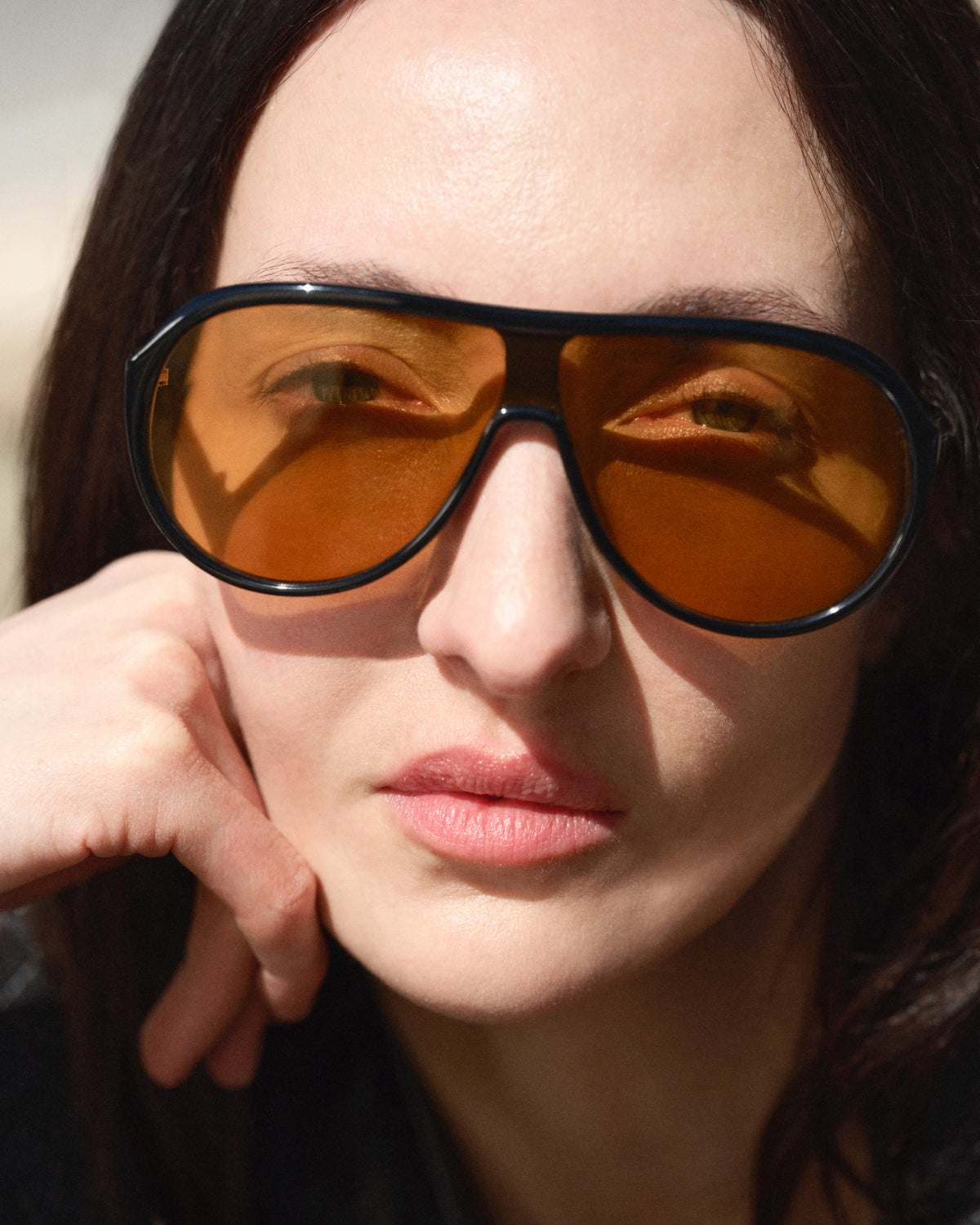 SELINE: Aviador Acetato Noir sunglasses by GIGI STUDIOS 12077