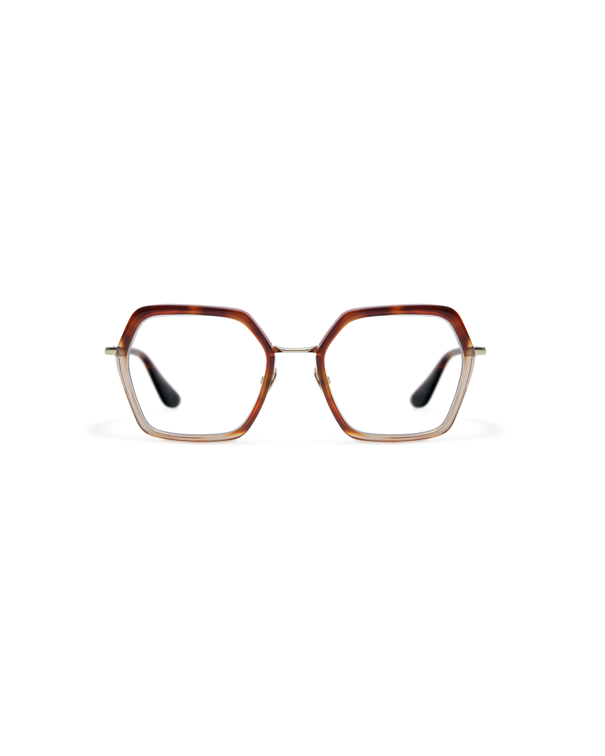ALONA: Geométricas Acetato-Metal Marrón optical glasses by GIGI STUDIOS 13632