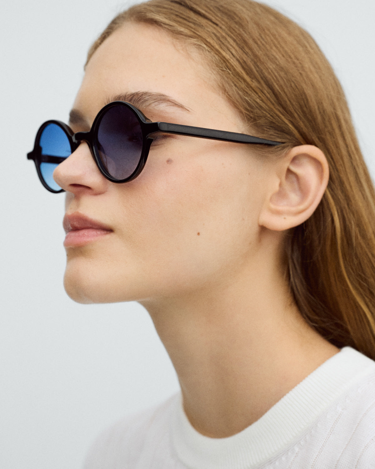 GRETA: Redondas Acetato Noir sunglasses by GIGI STUDIOS 10070