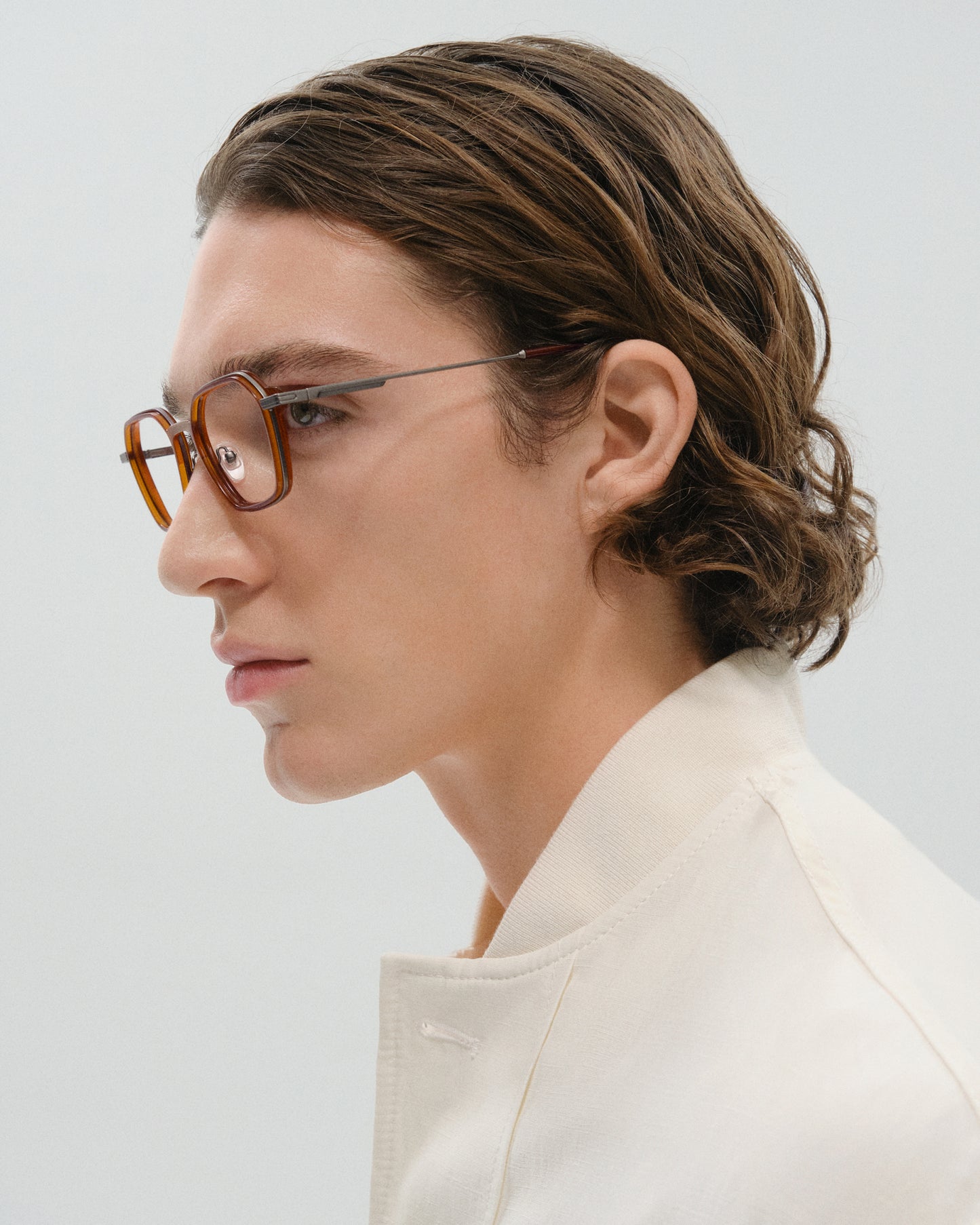 RIVEN: Geométricas Acetato-Metal Marrón optical glasses by GIGI STUDIOS 11498