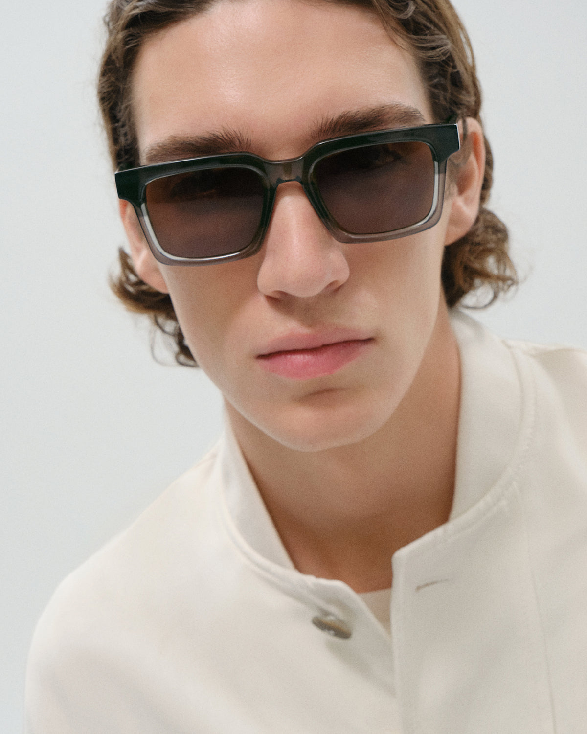OSWIN: Cuadrada Acetato Verde sunglasses by GIGI STUDIOS 11503