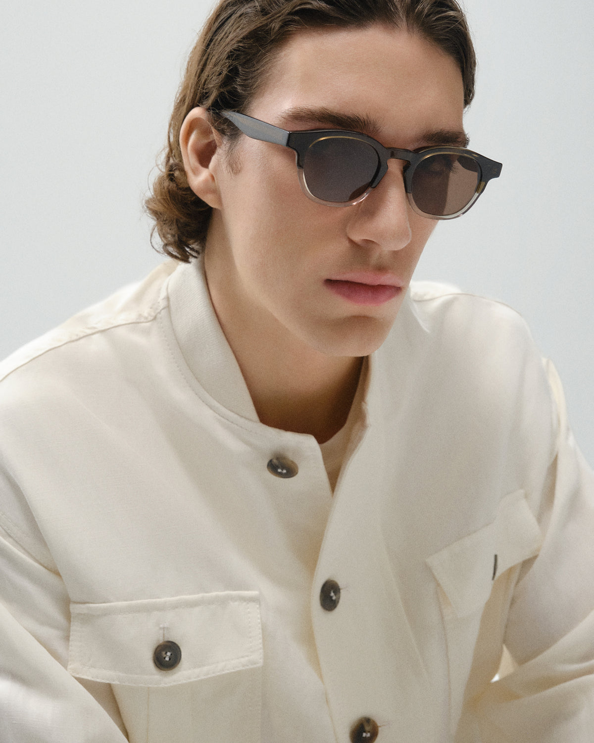 DORAN: Redondas Acetato Marrón sunglasses by GIGI STUDIOS 11513