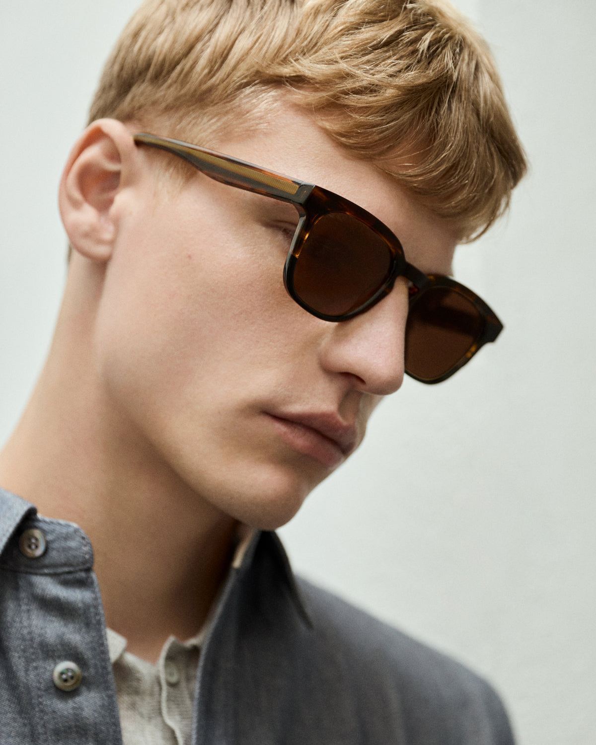 ANSEL: Cuadrada Acetato Marrón sunglasses by GIGI STUDIOS 14604