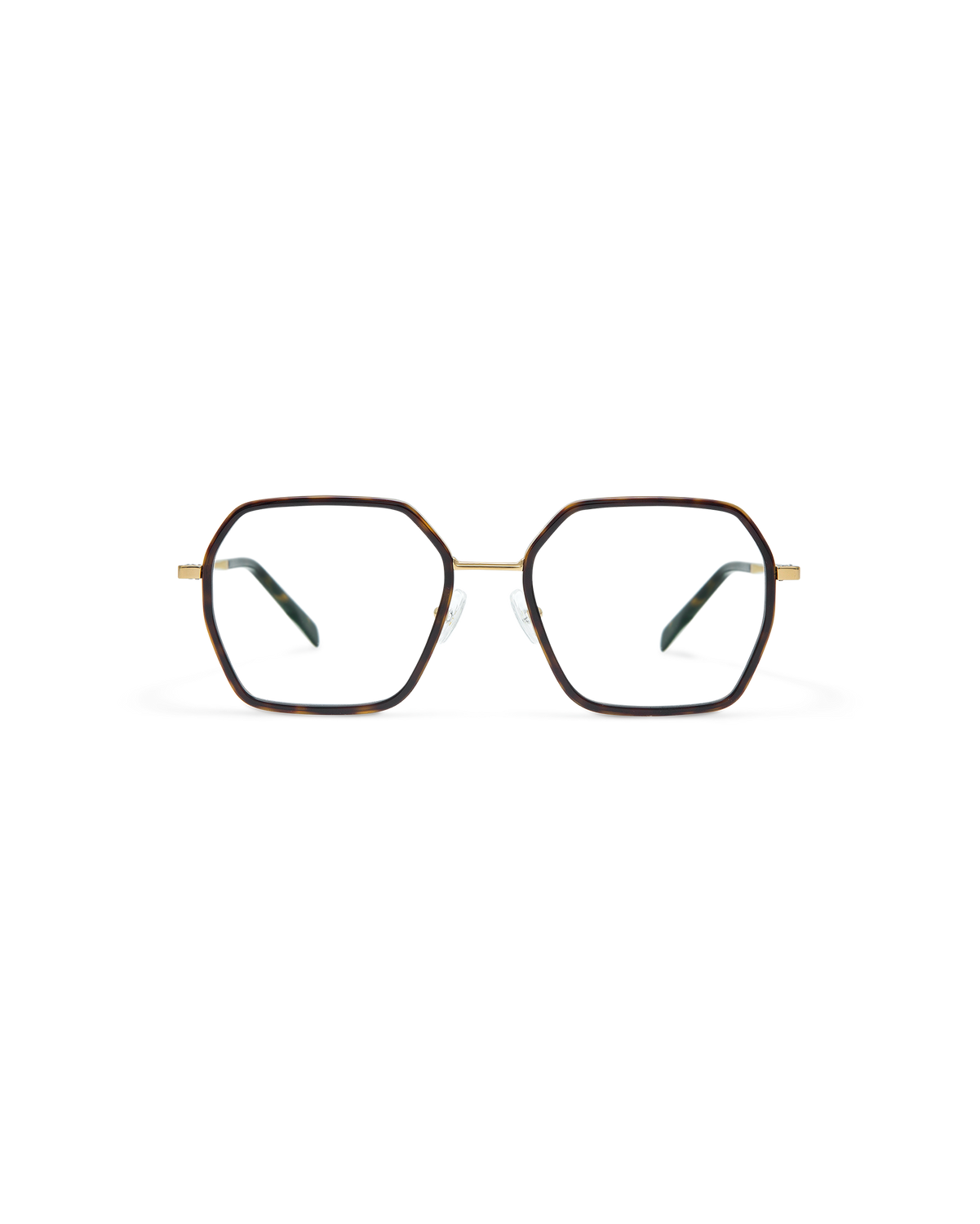 YUNE: Geométricas Titanio-Acetato Havana optical glasses by GIGI STUDIOS 10851