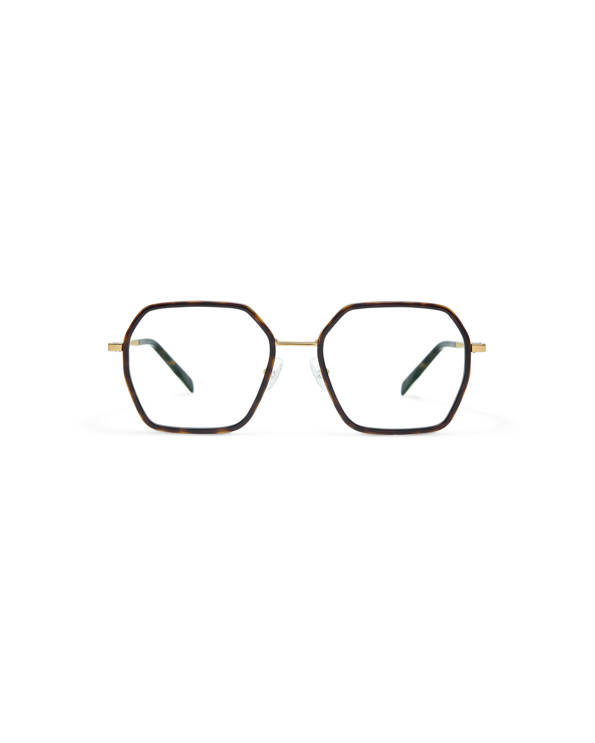 YUNE: Geométricas Titanio-Acetato Havana optical glasses by GIGI STUDIOS 10851