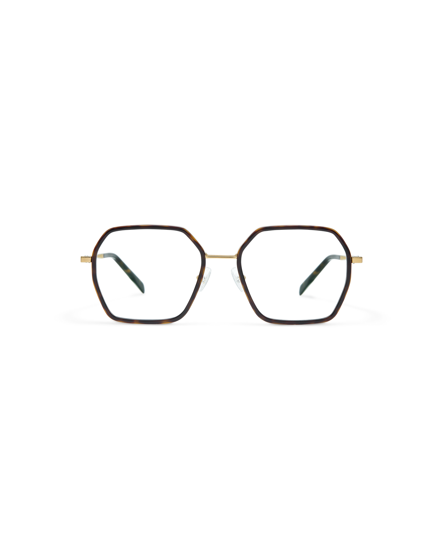 YUNE: Geométricas Titanio-Acetato Havana optical glasses by GIGI STUDIOS 10851