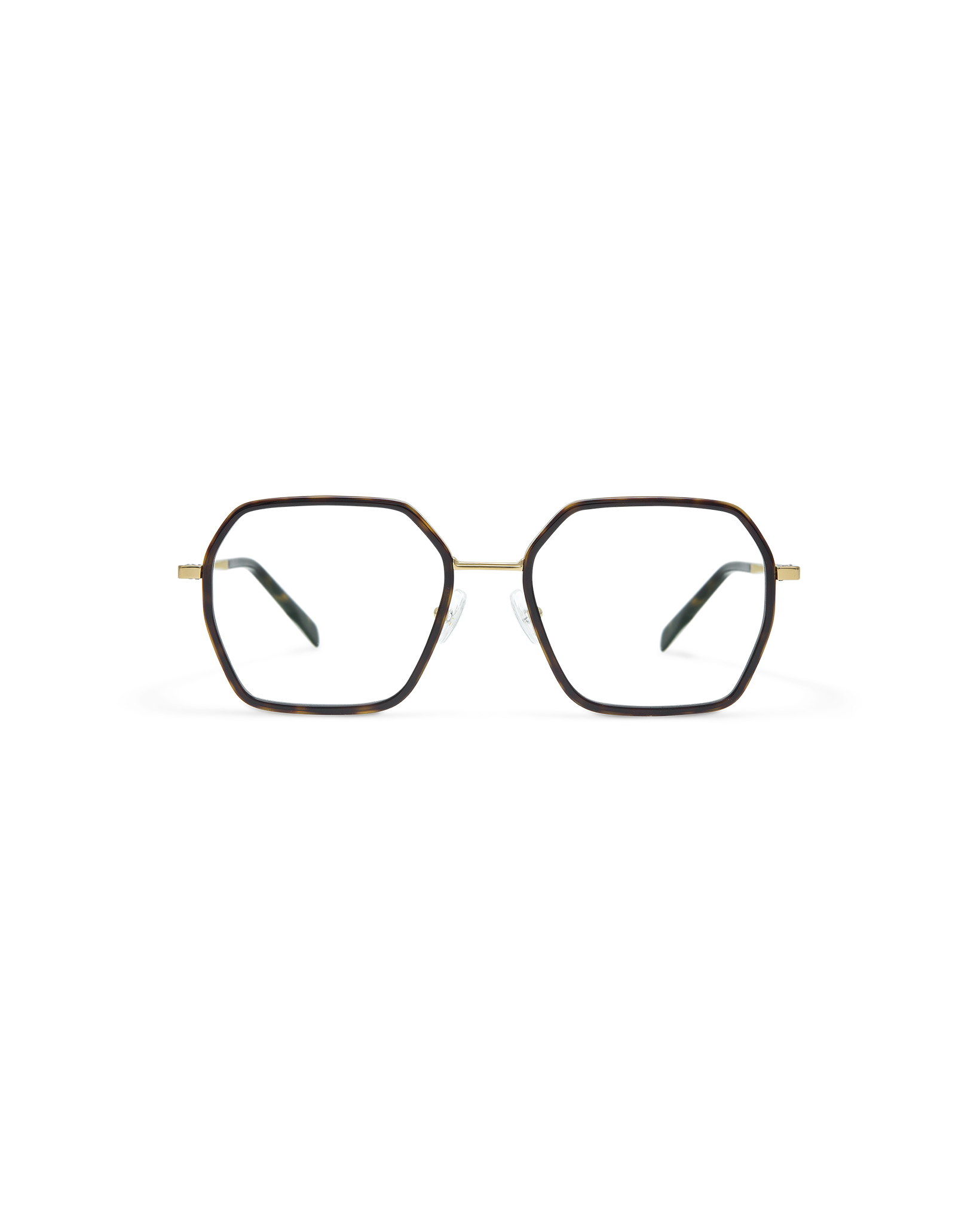 YUNE: Geométricas Titanio-Acetato Havana optical glasses by GIGI STUDIOS 10851