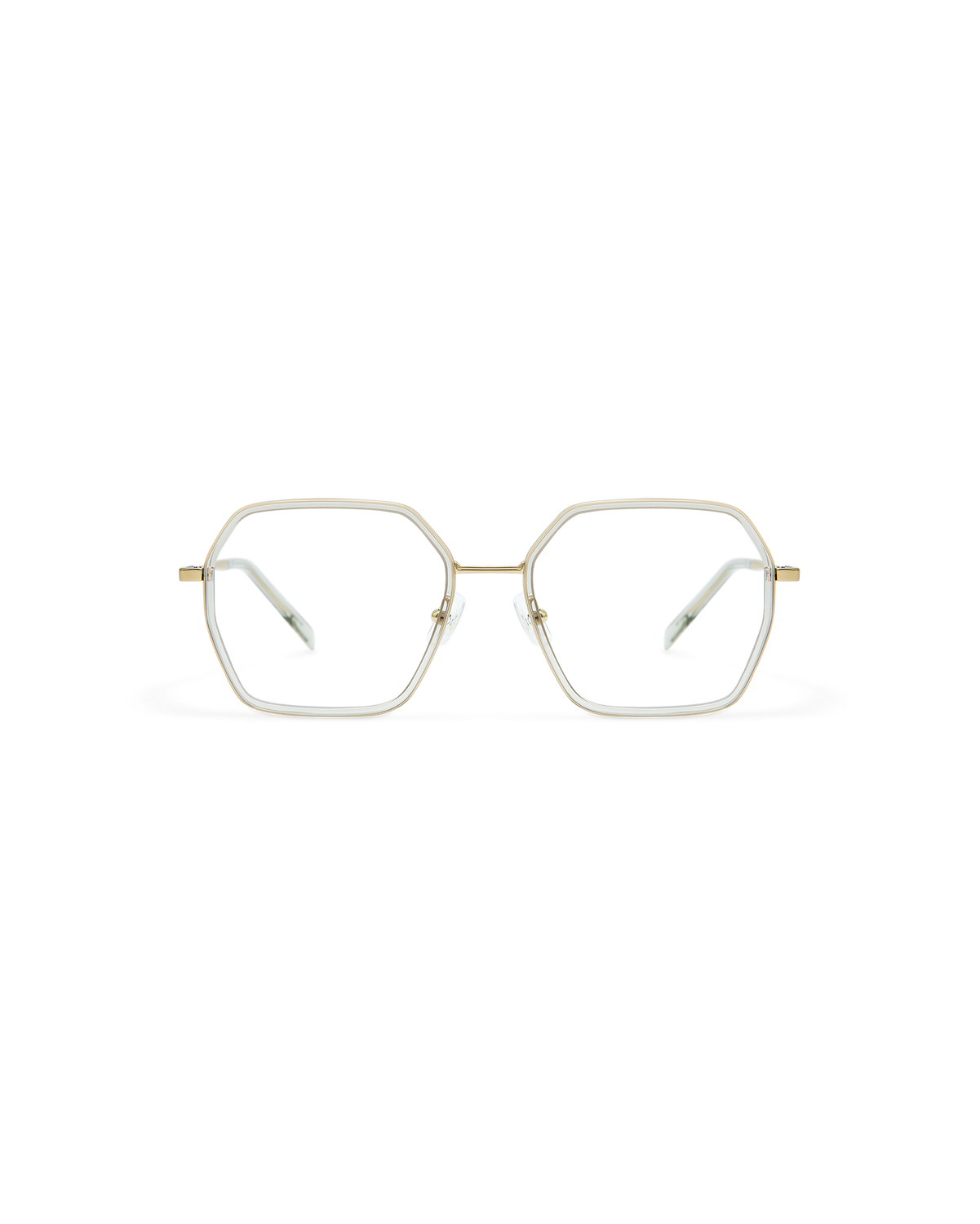 YUNE: Geométricas Titanio-Acetato Marrón optical glasses by GIGI STUDIOS 10853