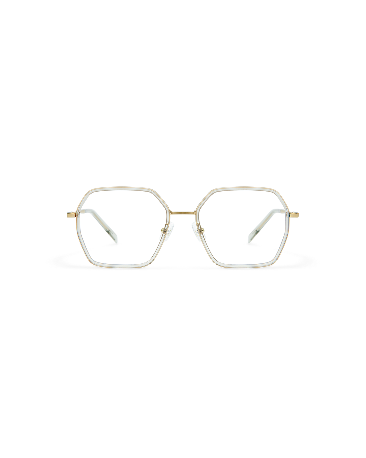 YUNE: Geométricas Titanio-Acetato Marrón optical glasses by GIGI STUDIOS 10853