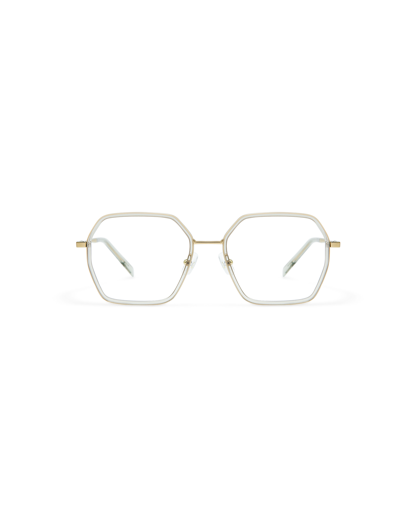 YUNE: Geométricas Titanio-Acetato Marrón optical glasses by GIGI STUDIOS 10853