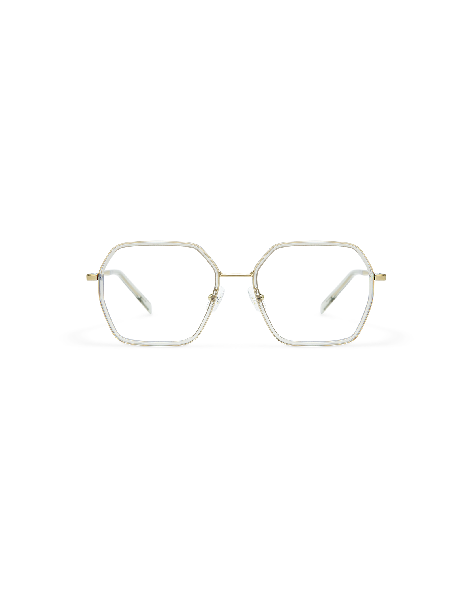 YUNE: Geométricas Titanio-Acetato Marrón optical glasses by GIGI STUDIOS 10853
