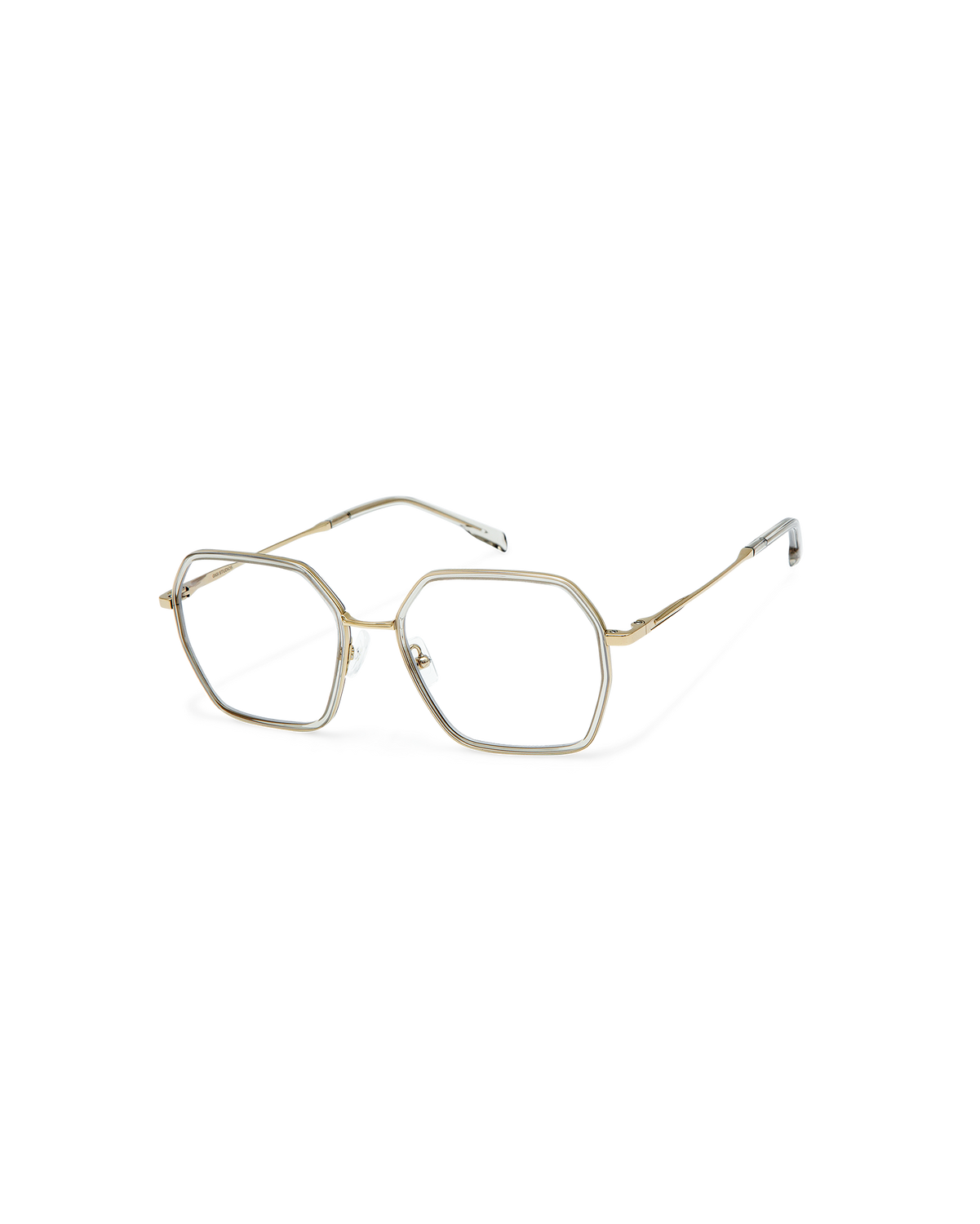 YUNE: Geométricas Titanio-Acetato Marrón optical glasses by GIGI STUDIOS 10854