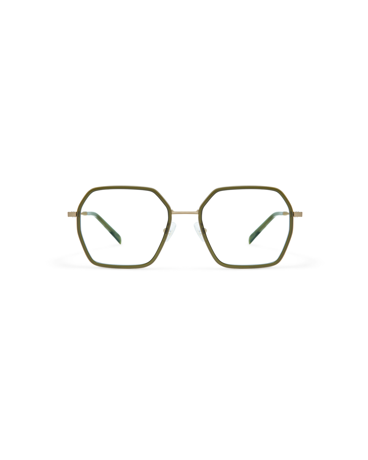 YUNE: Geométricas Titanio-Acetato Verde optical glasses by GIGI STUDIOS 10855