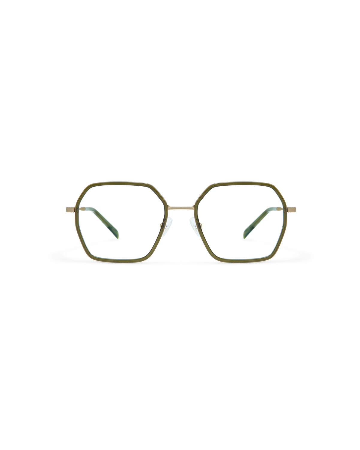 YUNE: Geométricas Titanio-Acetato Verde optical glasses by GIGI STUDIOS 10855