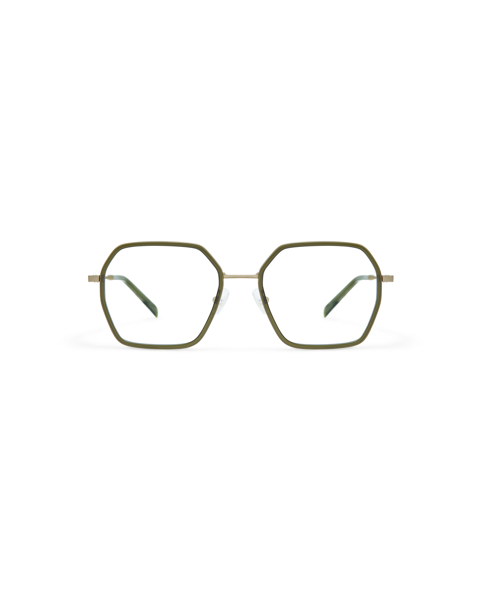 YUNE: Geométricas Titanio-Acetato Verde optical glasses by GIGI STUDIOS 10855