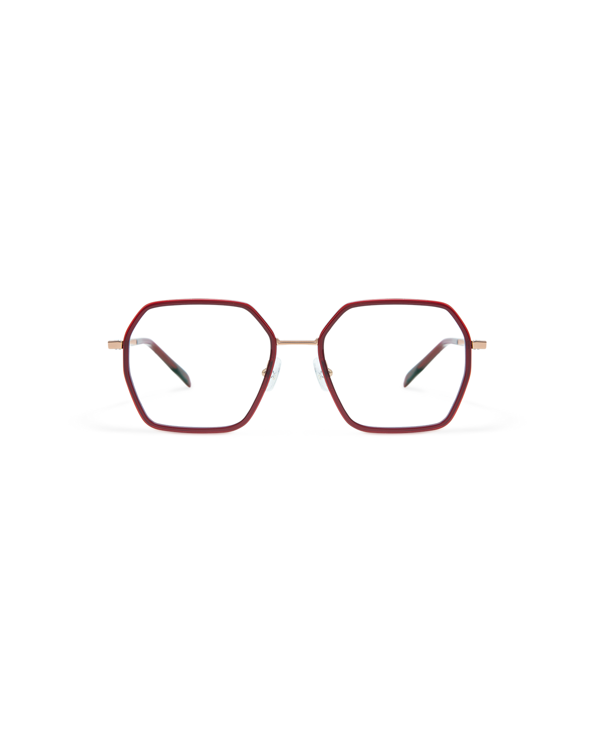 YUNE: Geométricas Titanio-Acetato Rojo optical glasses by GIGI STUDIOS 10857