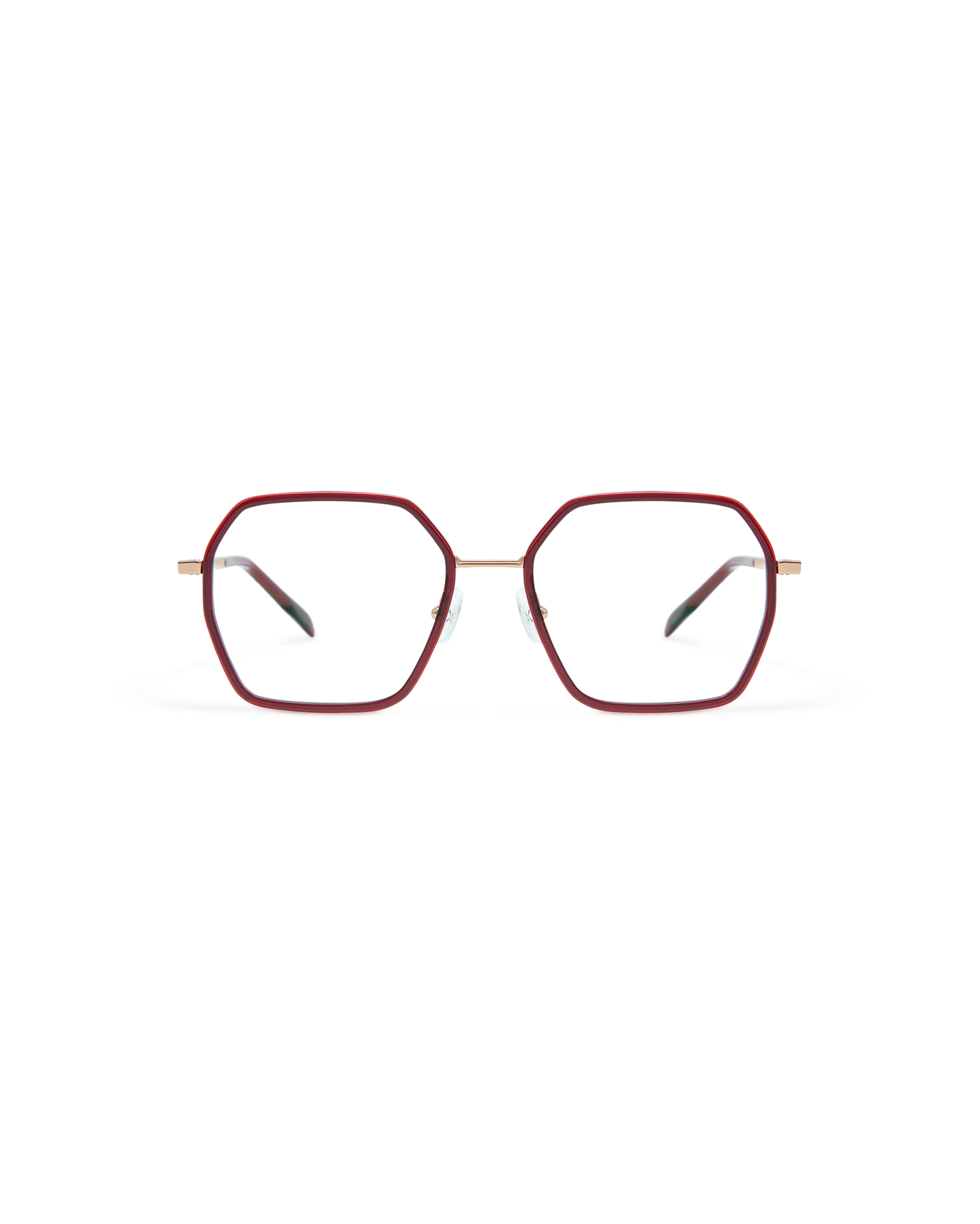 YUNE: Geométricas Titanio-Acetato Rojo optical glasses by GIGI STUDIOS 10857