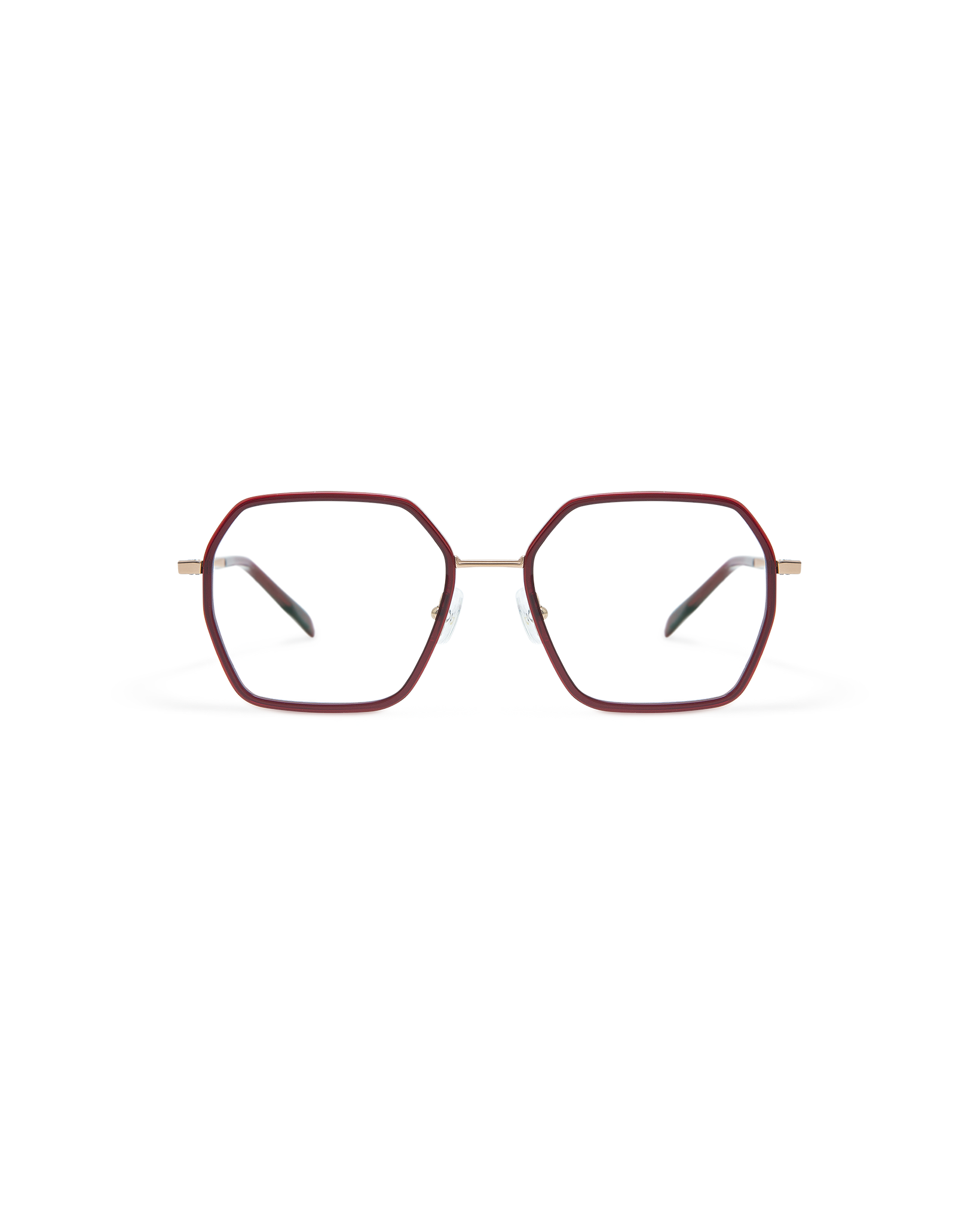 YUNE: Geométricas Titanio-Acetato Rojo optical glasses by GIGI STUDIOS 10857