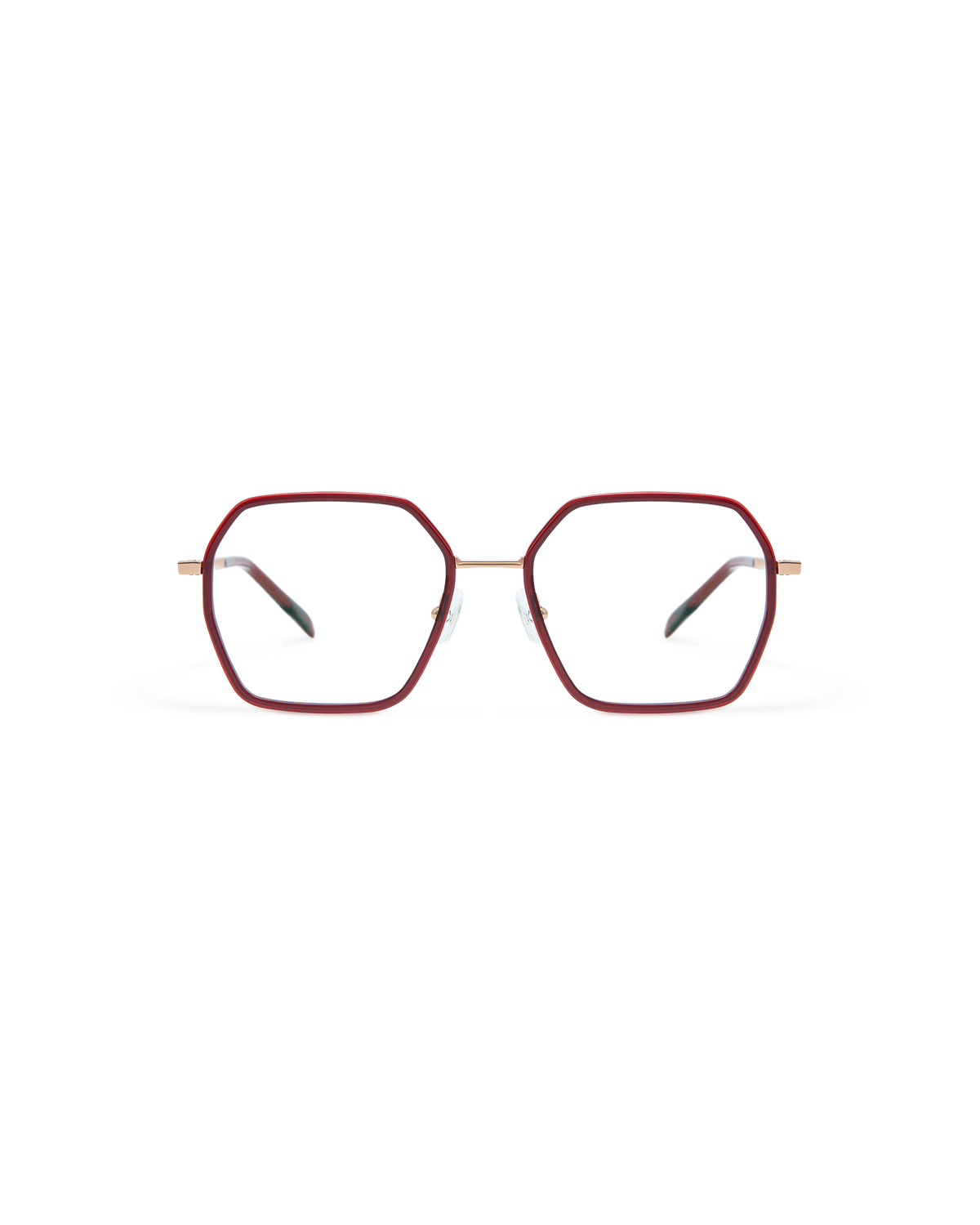 YUNE: Geométricas Titanio-Acetato Rojo optical glasses by GIGI STUDIOS 10857