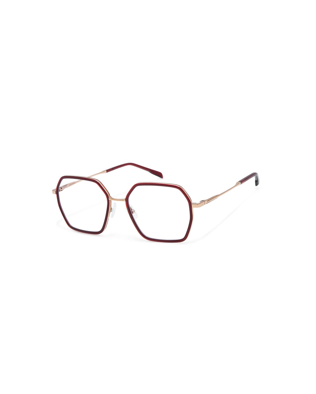 YUNE: Geométricas Titanio-Acetato Rojo optical glasses by GIGI STUDIOS 10858