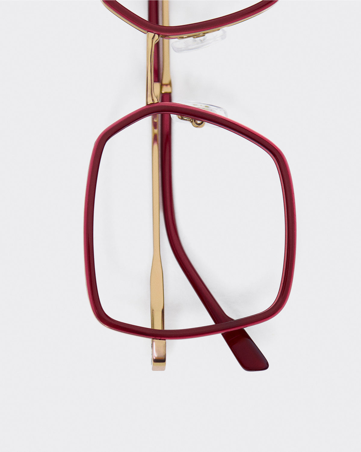 ORIX: Geométricas Titanio-Acetato Rojo optical glasses by GIGI STUDIOS 11831