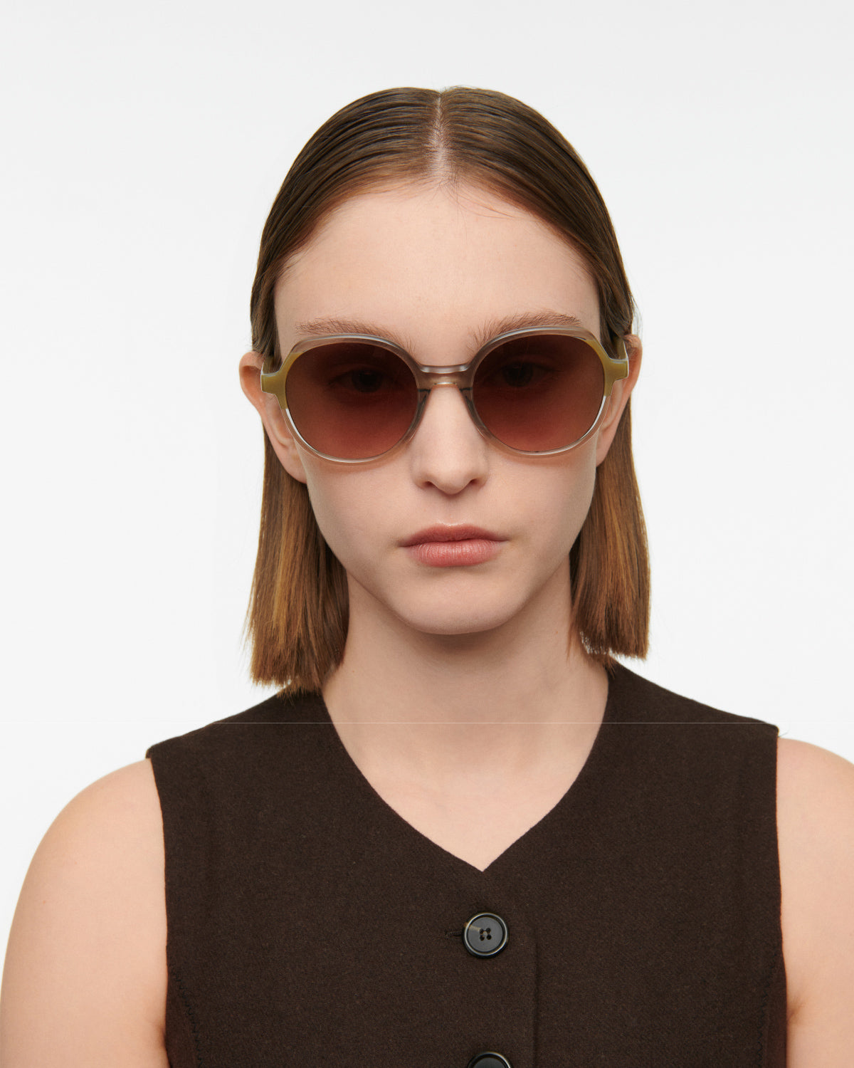 VAUGHN: Redondas Acetato Verde sunglasses by GIGI STUDIOS 7767