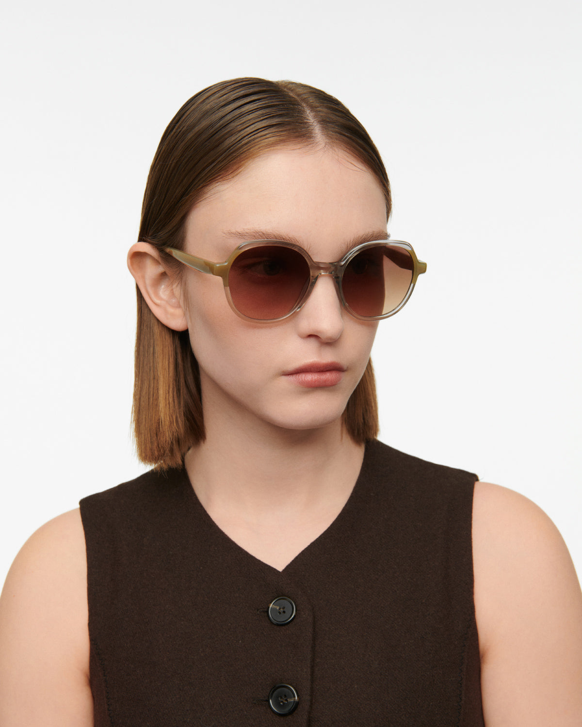 VAUGHN: Redondas Acetato Verde sunglasses by GIGI STUDIOS 7768
