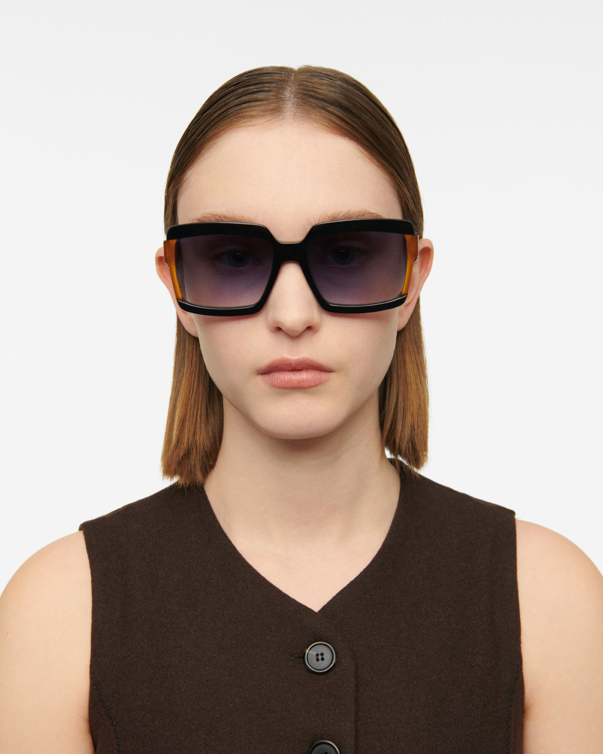 OLAYA: Cuadrada Acetato Noir sunglasses by GIGI STUDIOS 7824