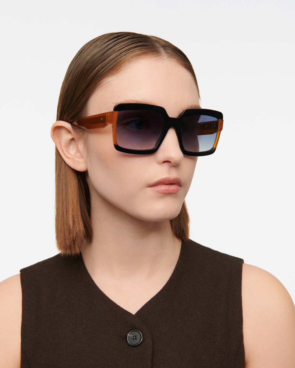 OLAYA: Cuadrada Acetato Noir sunglasses by GIGI STUDIOS 7825