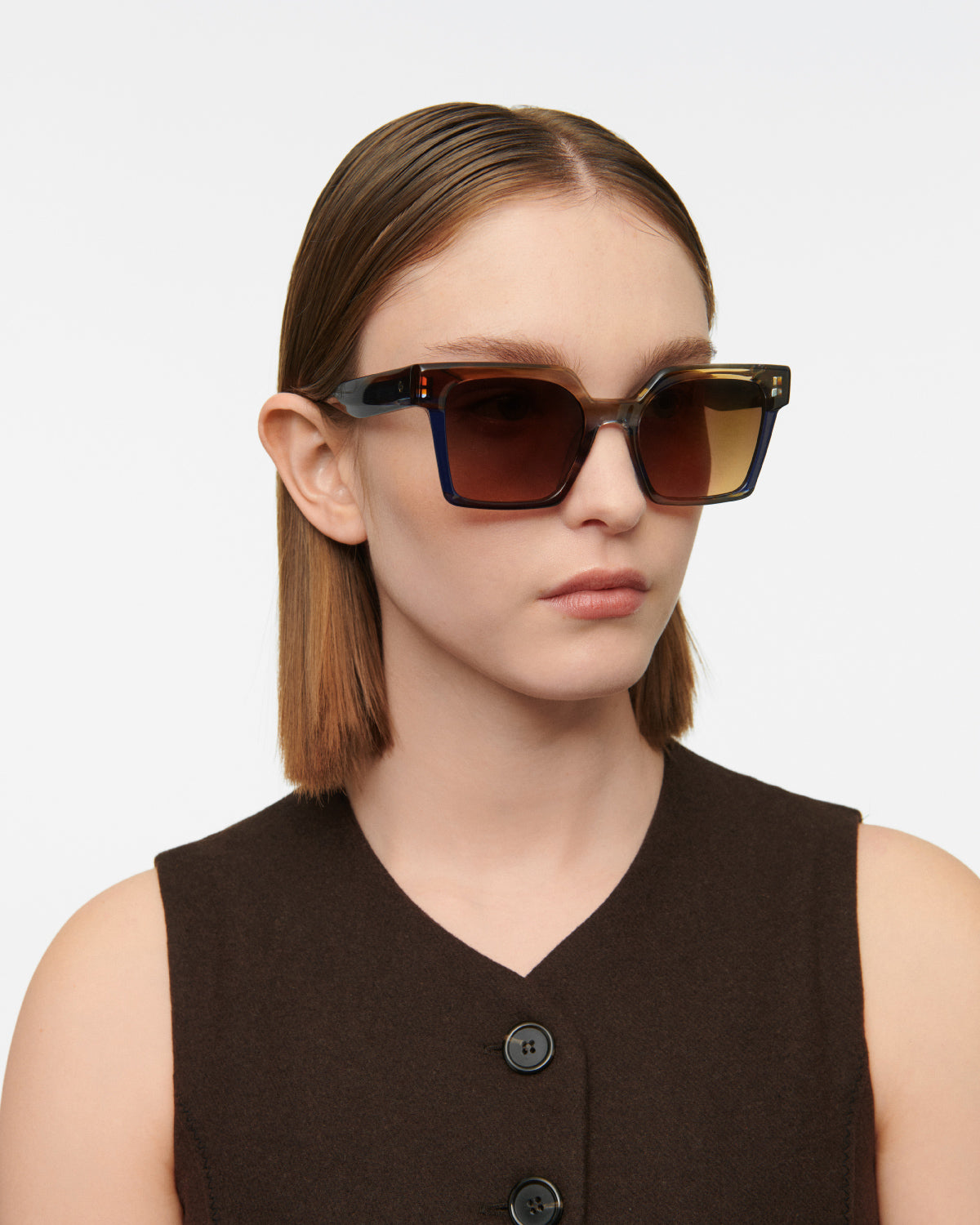 CASSIUS: Cuadrada Acetato Azul sunglasses by GIGI STUDIOS 7837