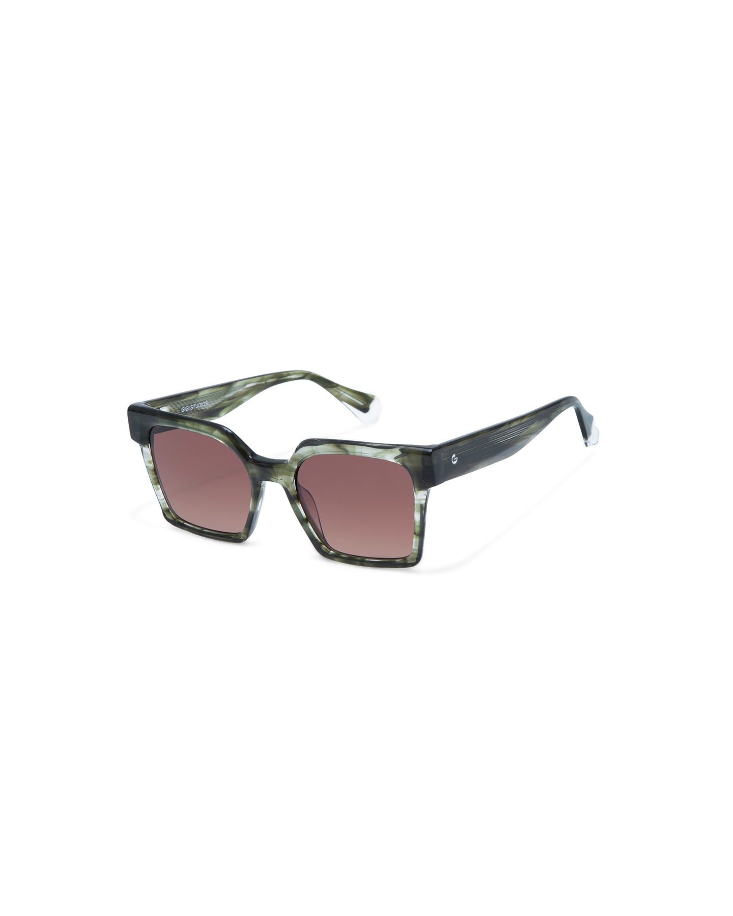 CASSIUS: Cuadrada Acetato Verde sunglasses by GIGI STUDIOS 4263