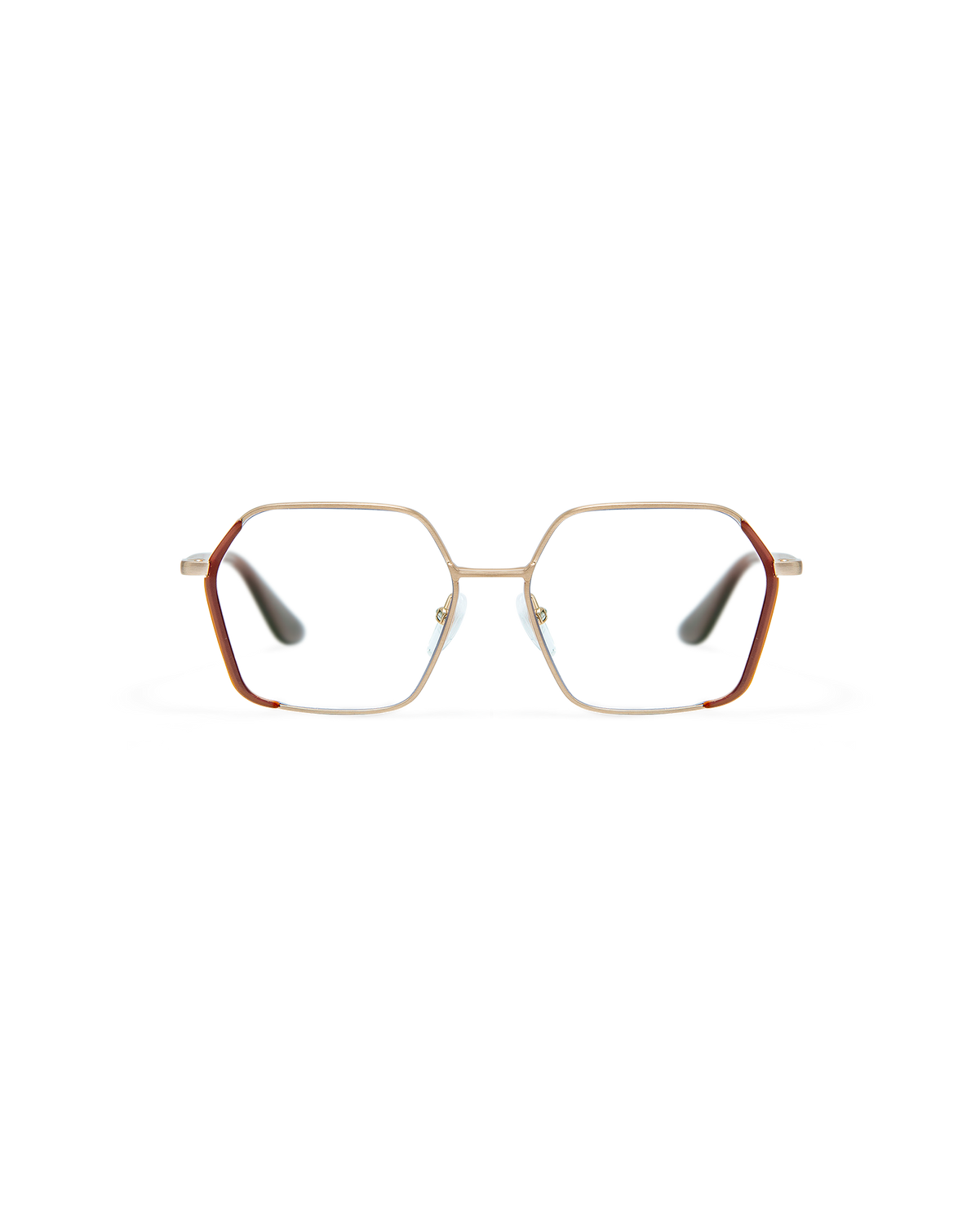 ONA: Geométricas Acetato-Metal Marrón optical glasses by GIGI STUDIOS 8514