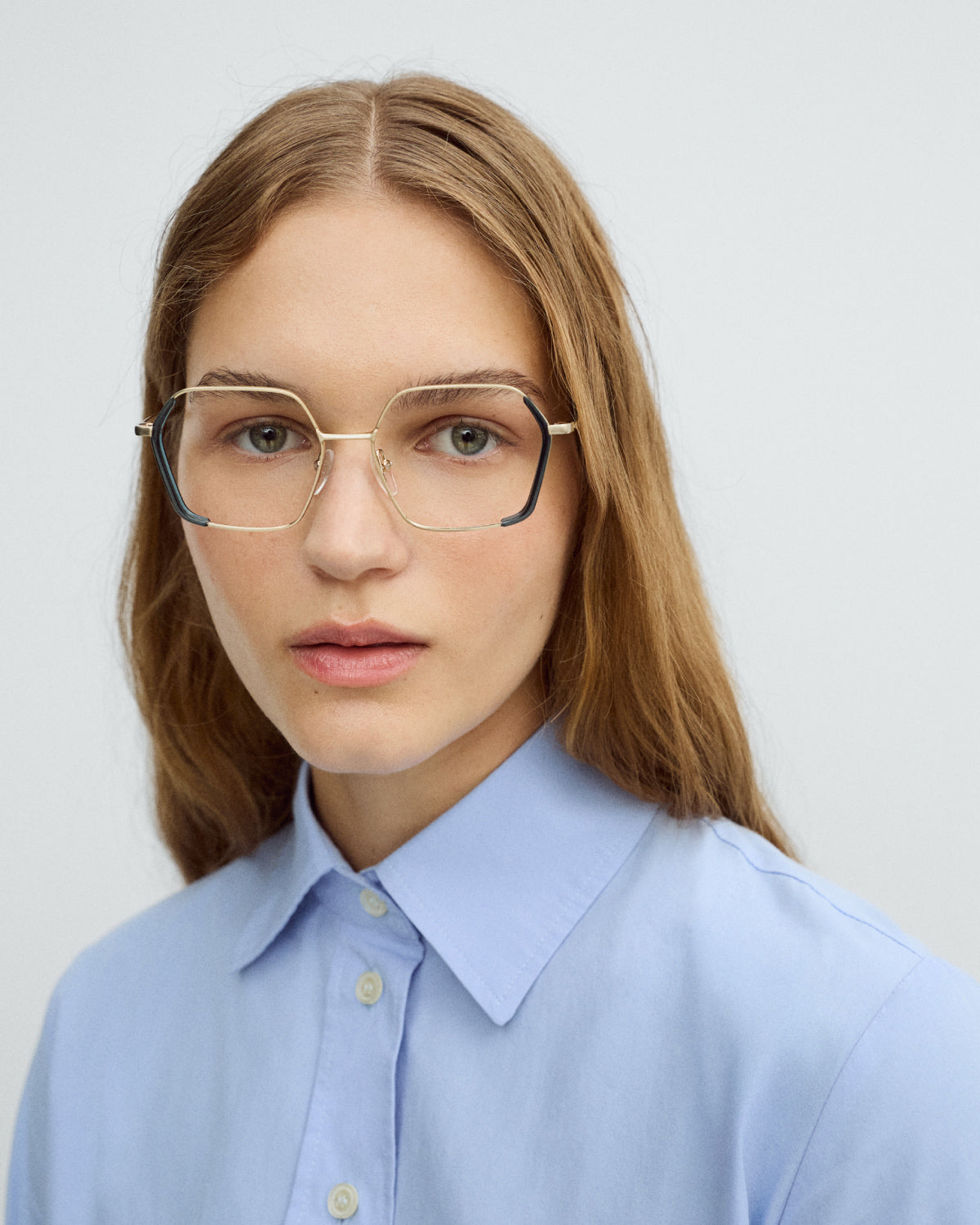 ONA: Geométricas Acetato-Metal Azul optical glasses by GIGI STUDIOS 9668
