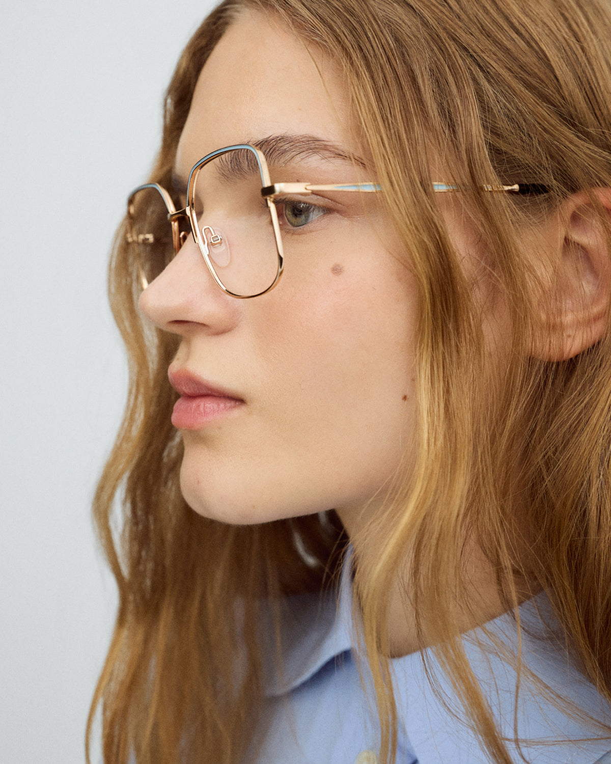 SIA: Cuadrada Acetato-Metal Azul optical glasses by GIGI STUDIOS 9702