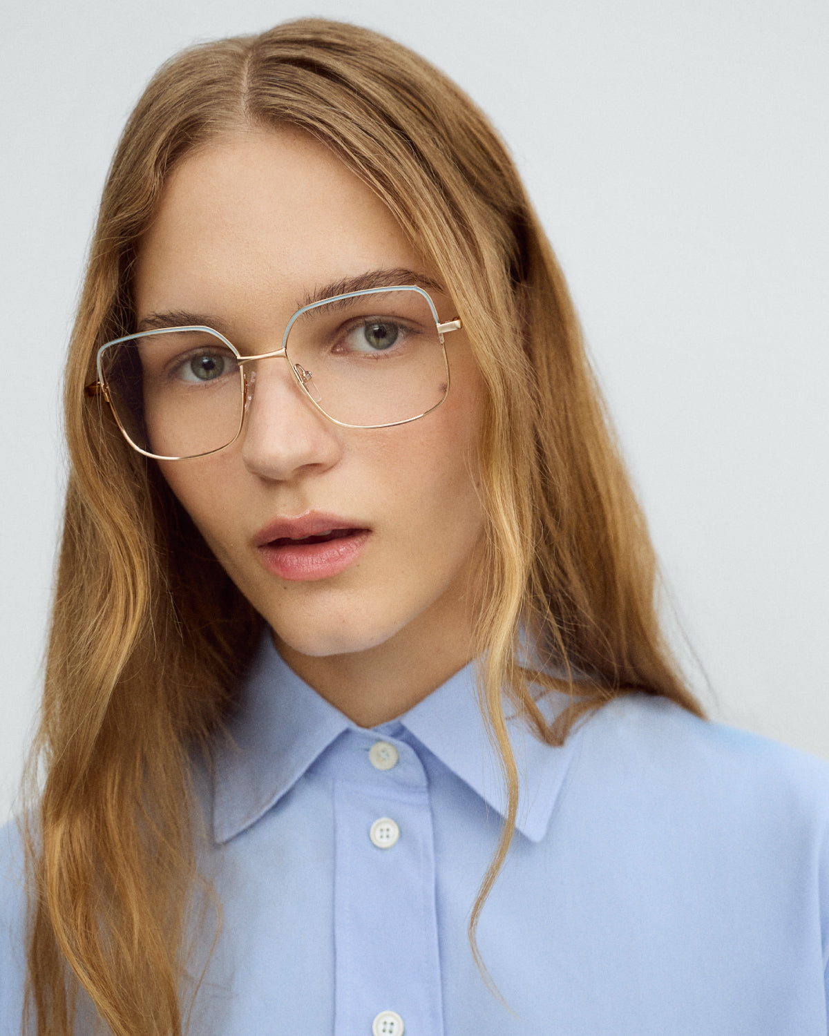 SIA: Cuadrada Acetato-Metal Azul optical glasses by GIGI STUDIOS 9669