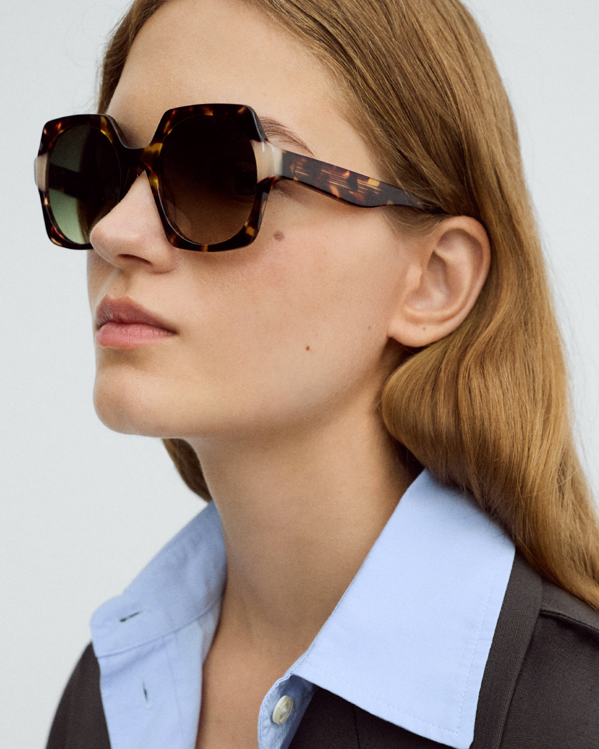 ENA: Geométricas Acetato Havana sunglasses by GIGI STUDIOS 9670