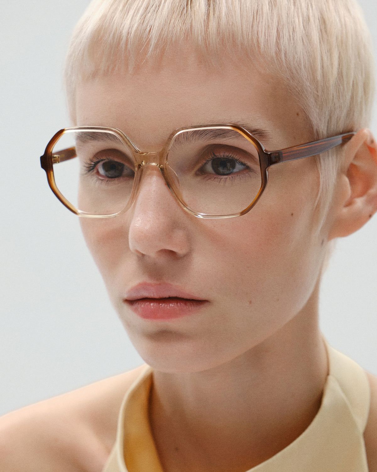 NIA: Geométricas Acetato Marrón optical glasses by GIGI STUDIOS 11543
